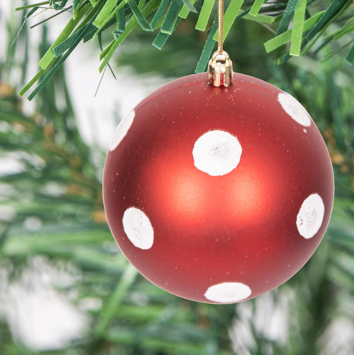 Baubles Baubles Red / White 10Cm 3Pcs Set Pvc