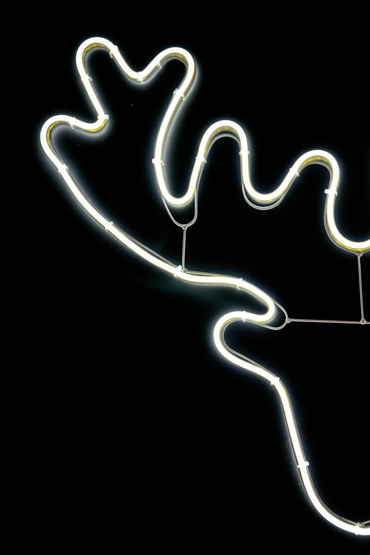 Stag Head Rope Light Silhouette-Cool White 46 X 65Cm