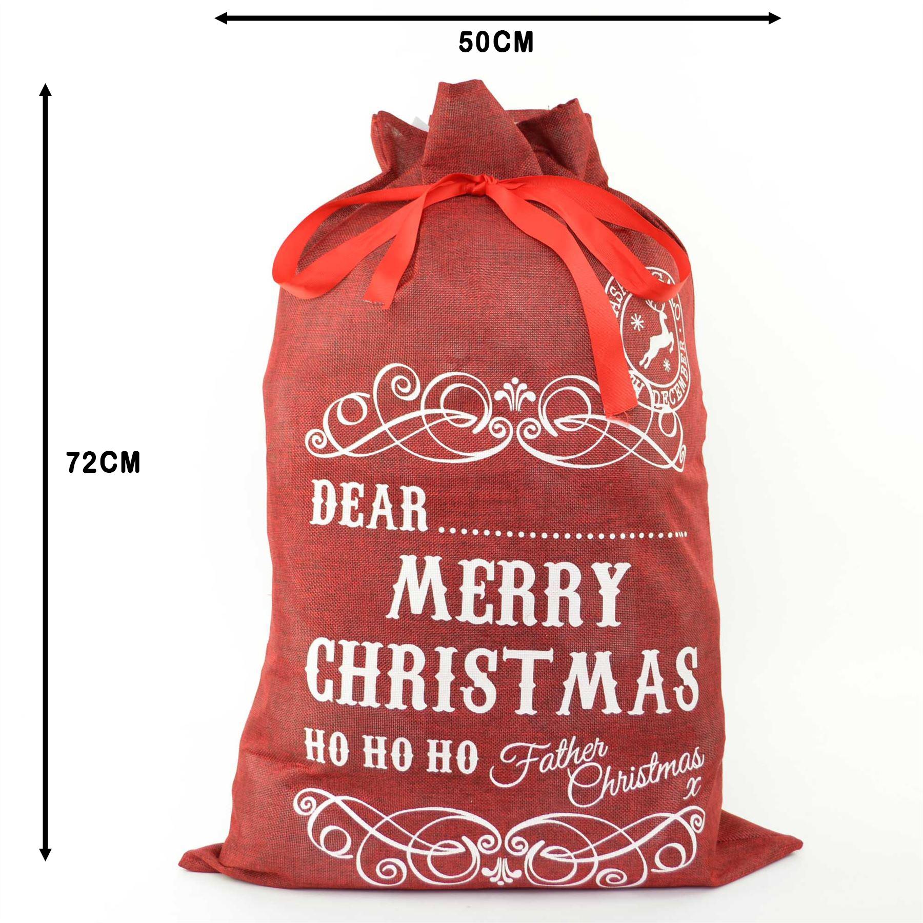10 Pcs Personalised Santa Sack Christmas Stocking Xmas Presents Gifts Bags 72 X 50Cm