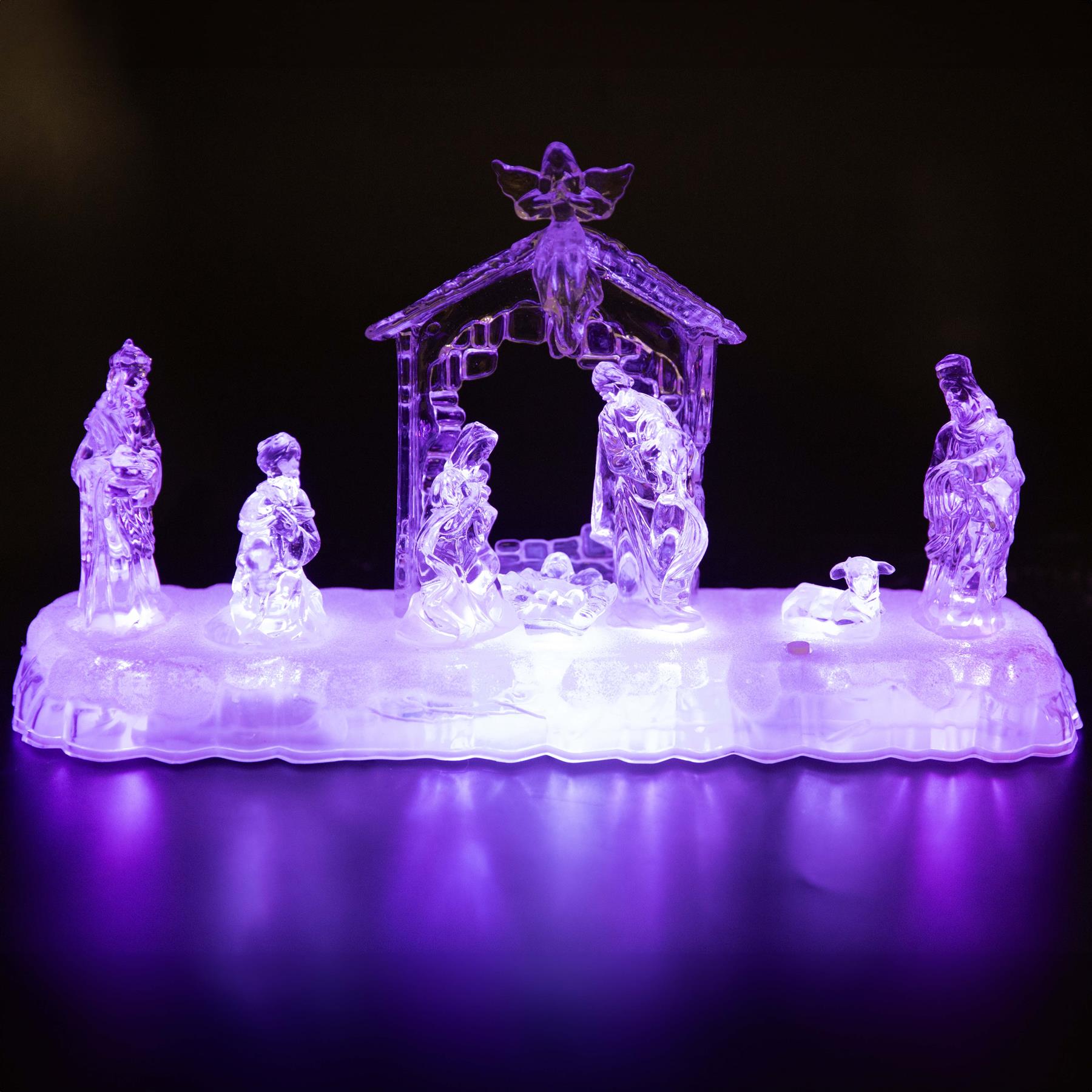 Acrylic Light Up Nativity Scene -32X9X17Cm