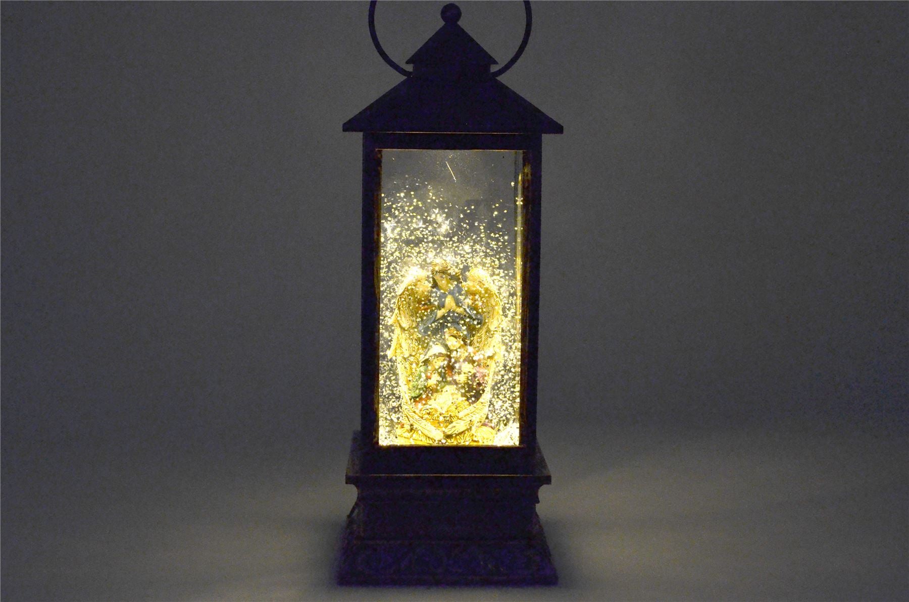 28Cm Christmas Nativity Led Lantern With Glitter Xmas Home Decorations Ornament