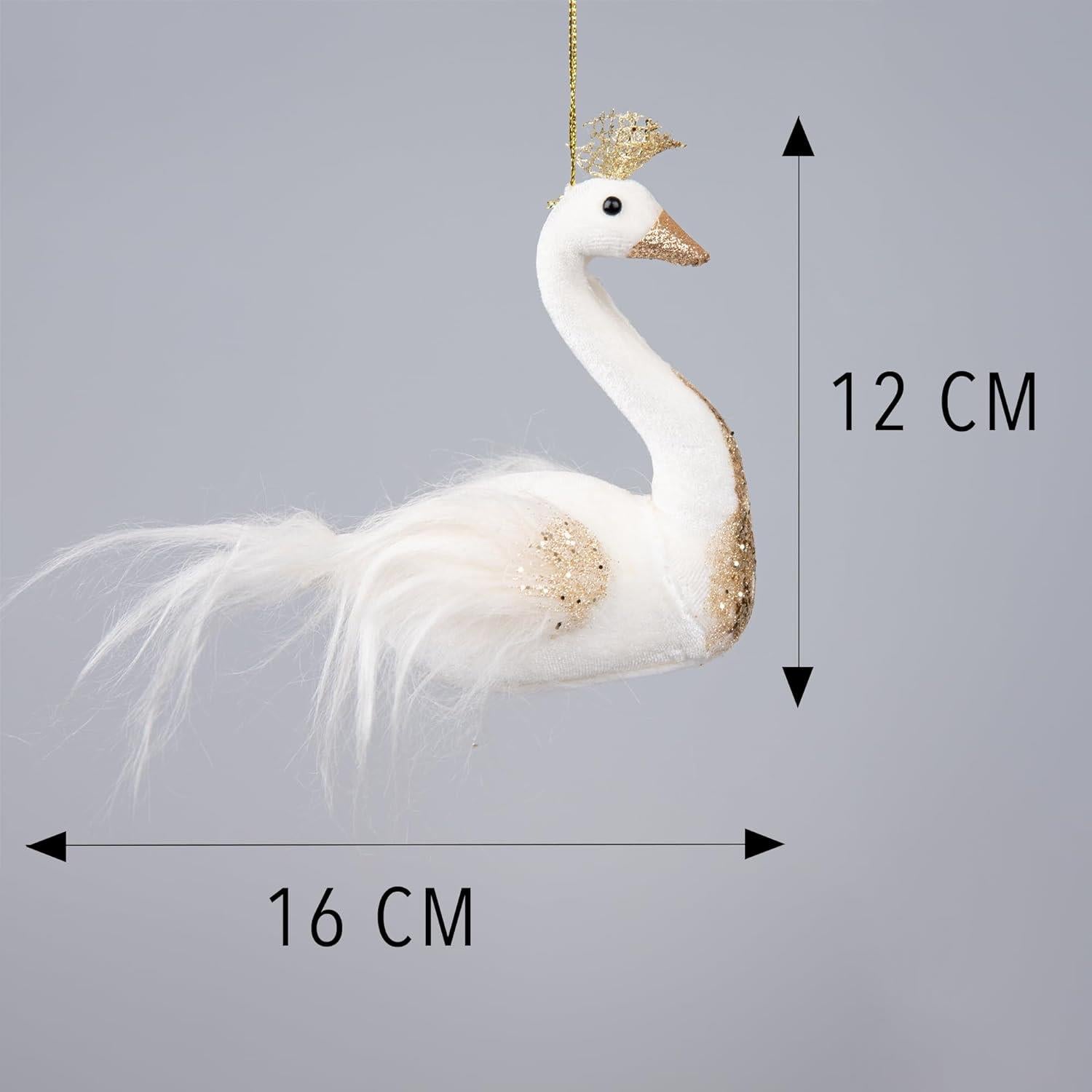 Swan White 12X13Cm - Christmas Hanging Decoration