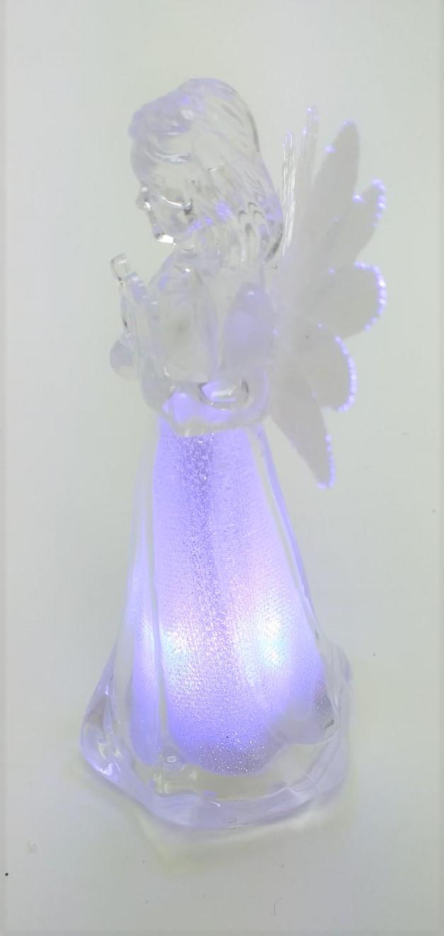 1 X Crystal Clear Angel Holding Figures Christmas Decoration