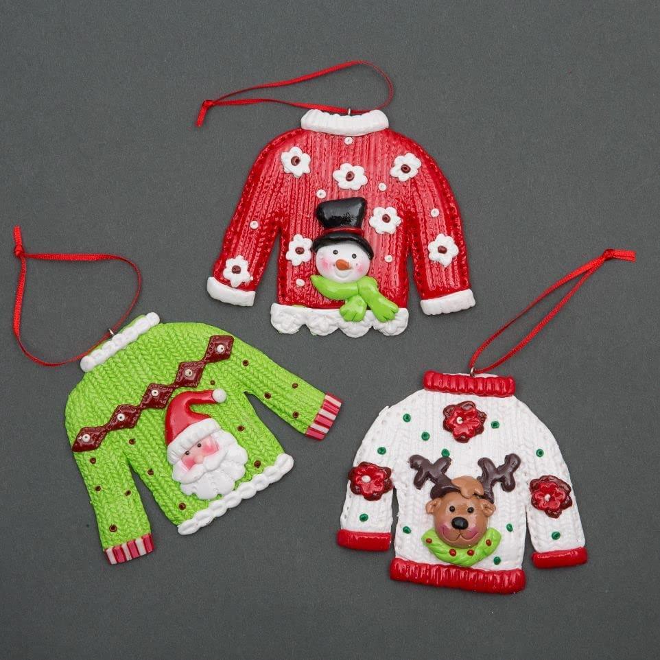 Christmas Hanging Decorations 12Pcs Ceramic Jumpers