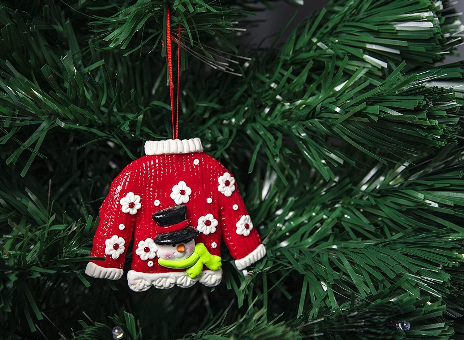 Christmas Hanging Decorations 12Pcs Ceramic Jumpers