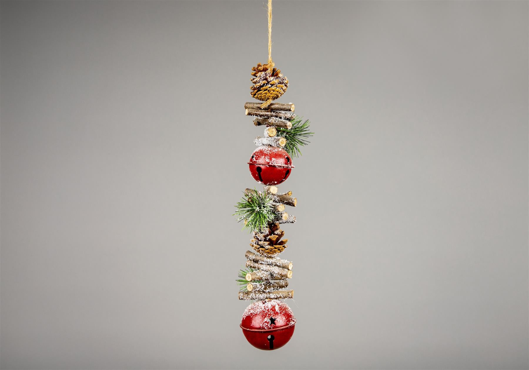 50Cm Garland Hanging Decoration With Red Double Bells