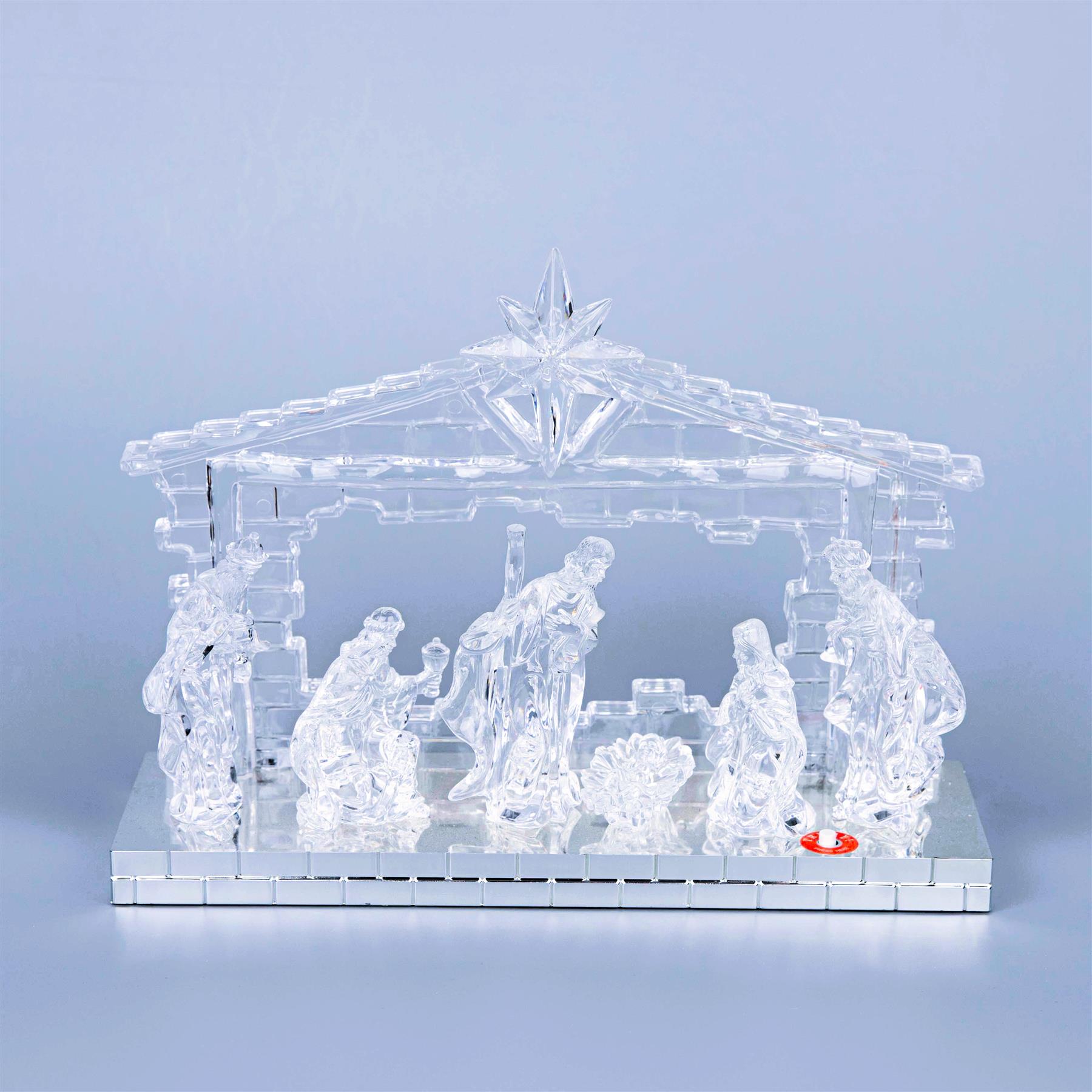 Acrylic Light Up Nativity Scene 30X9X21.5Cm Acrylic Light Up Nativity Scene 30X9X21.5Cm
