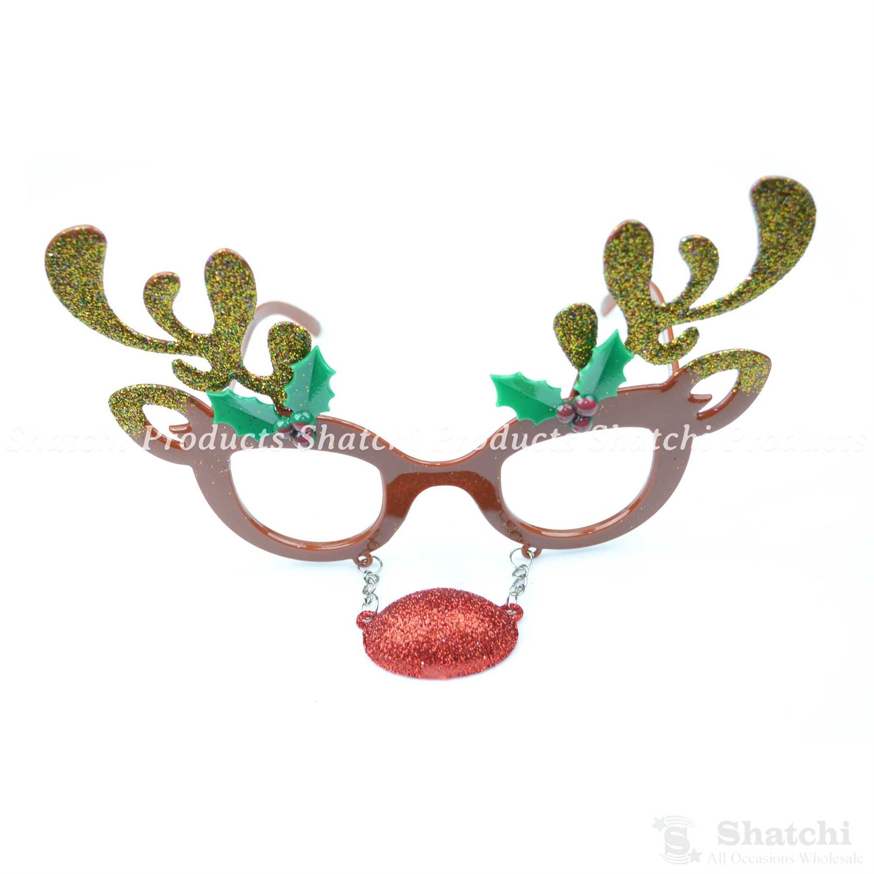 Antler Frame Glasses Christmas Fancy Dress Xmas Novelty Sunglass Party Accessory