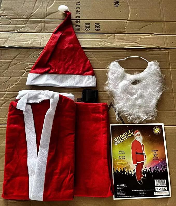 Adult Men's Santa Claus Costume Father Christmas Fancy Dress Budget Outfit Suit