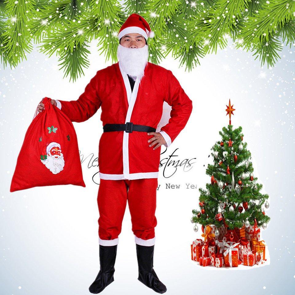 Adult Men's Santa Claus Costume Father Christmas Fancy Dress Budget Outfit Suit