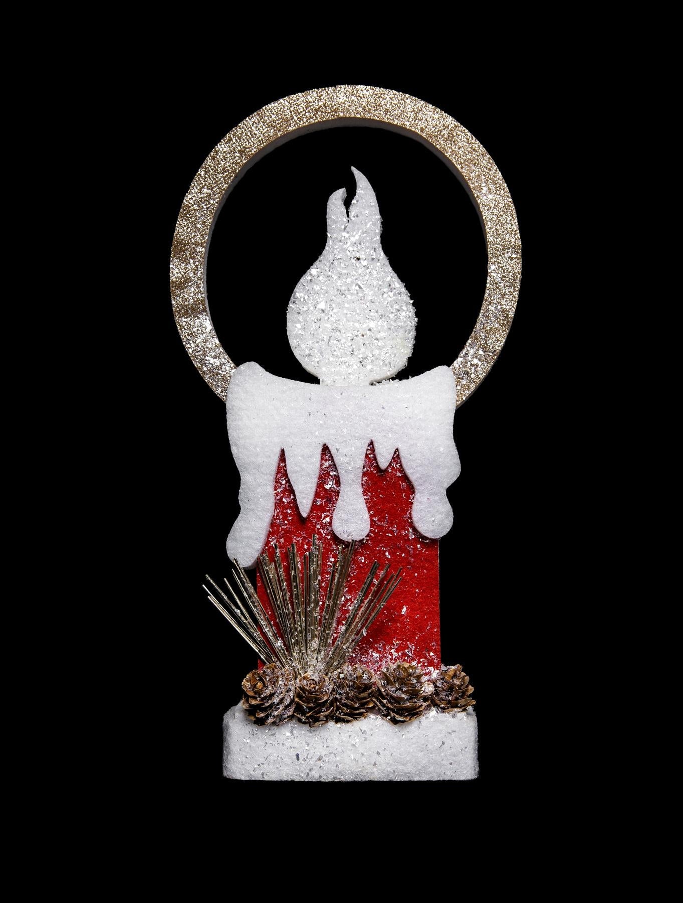 Pre Lit Christmas Decoration LED Candle Table Center Piece Window Xmas Gift 31cm