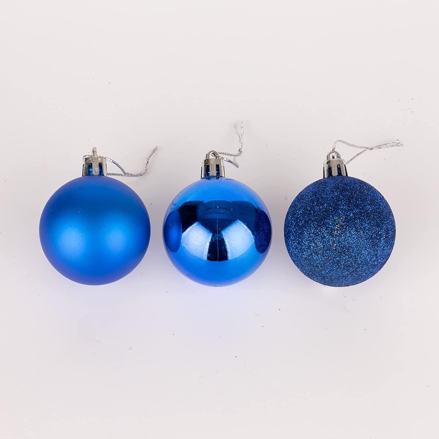 6X Christmas Baubles Tree Ornaments Blue Balls Xmas Hanging Decorations 60mm