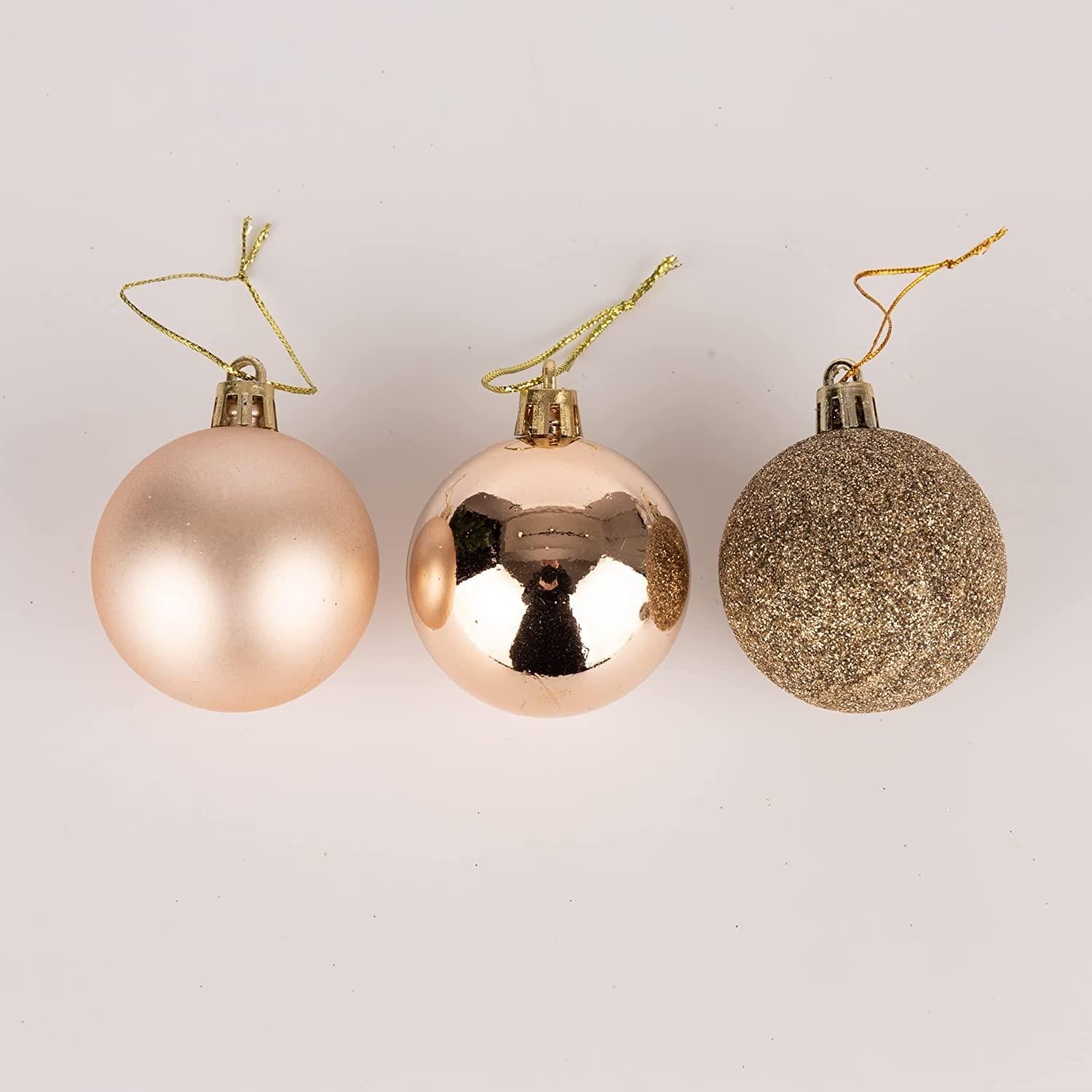 9X Christmas Baubles Tree Ornaments Champagne Gold Xmas Hanging Decoration 50mm