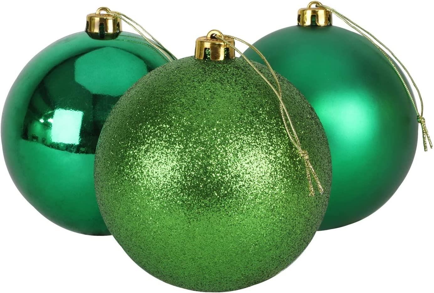 3X Christmas Baubles Tree Ornament Dark Green Balls Xmas Hanging Decoration 15cm