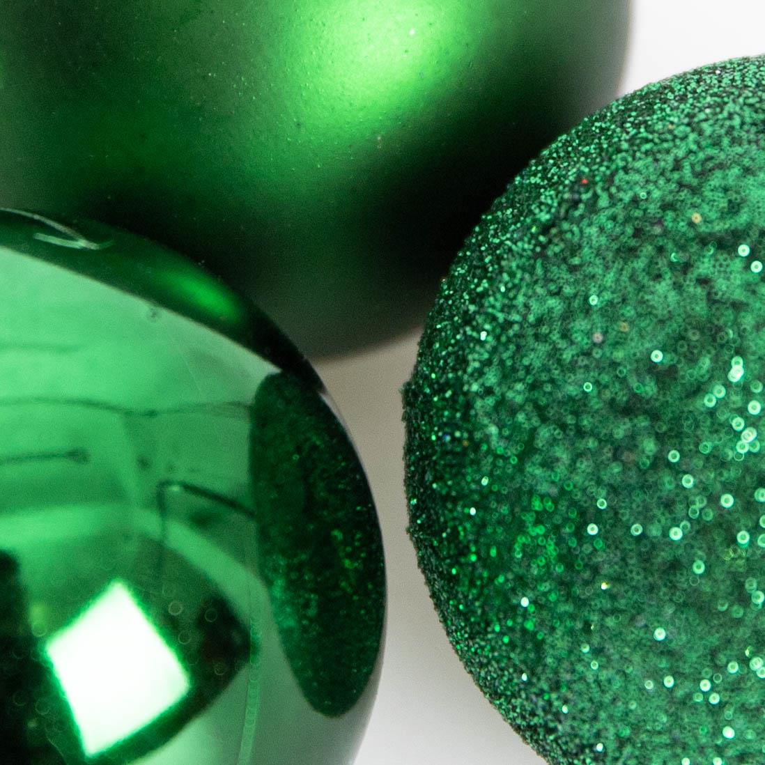 9 Dark Green Christmas Baubles Shatterproof Shiny Finish 5cm - Festive Decor Set