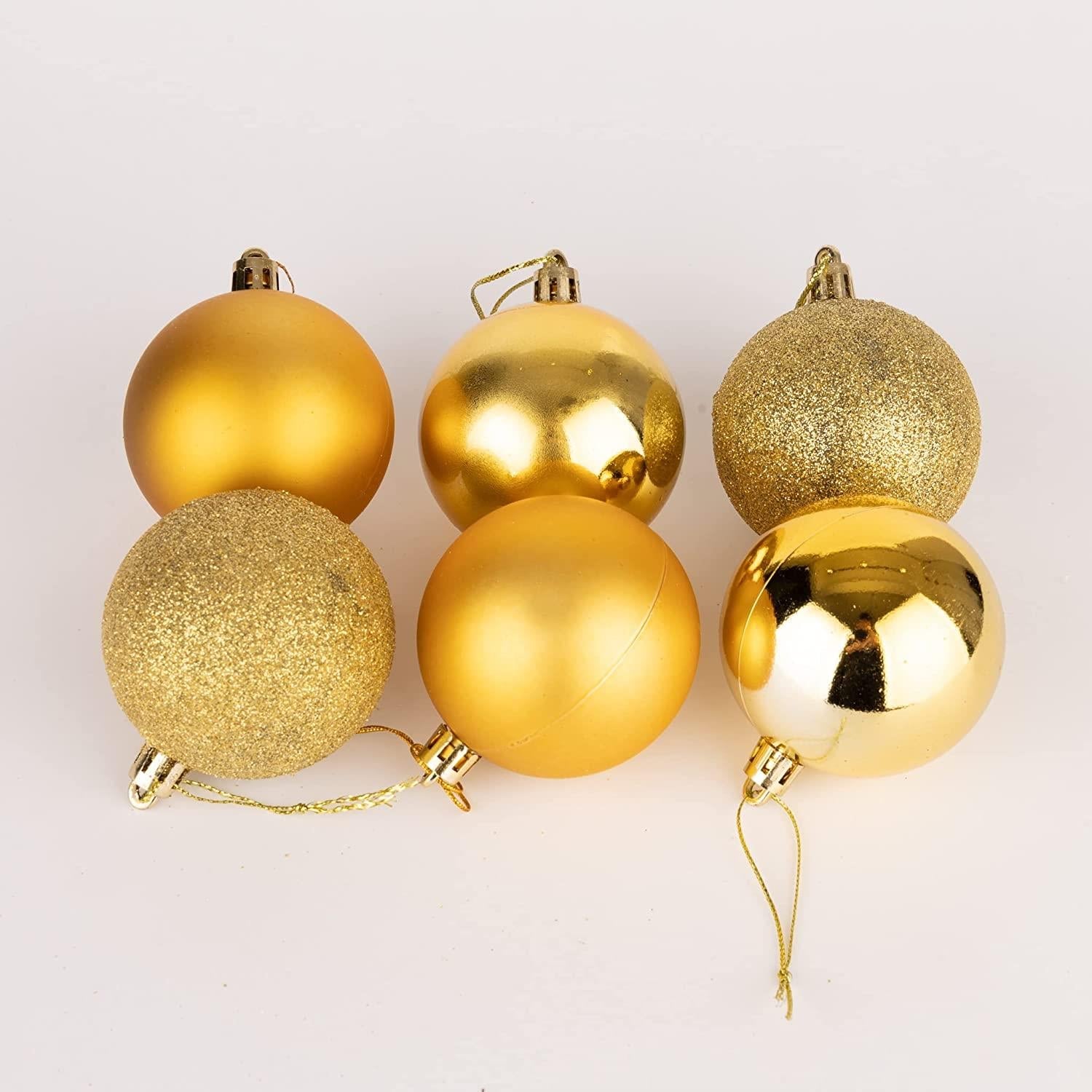 6X Christmas Baubles Tree Ornament Deep Gold Balls Xmas Hanging Decoration 60mm
