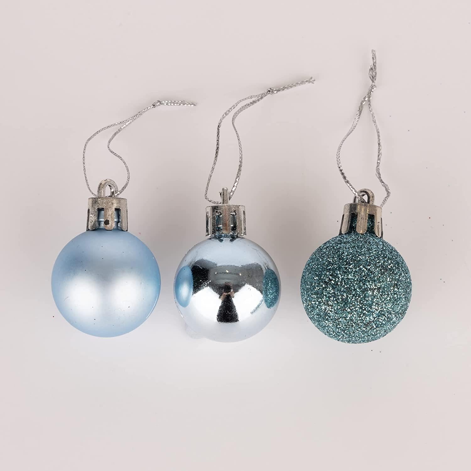 12X Christmas Baubles Tree Ornament Light Blue Ball Xmas Hanging Decoration 30mm