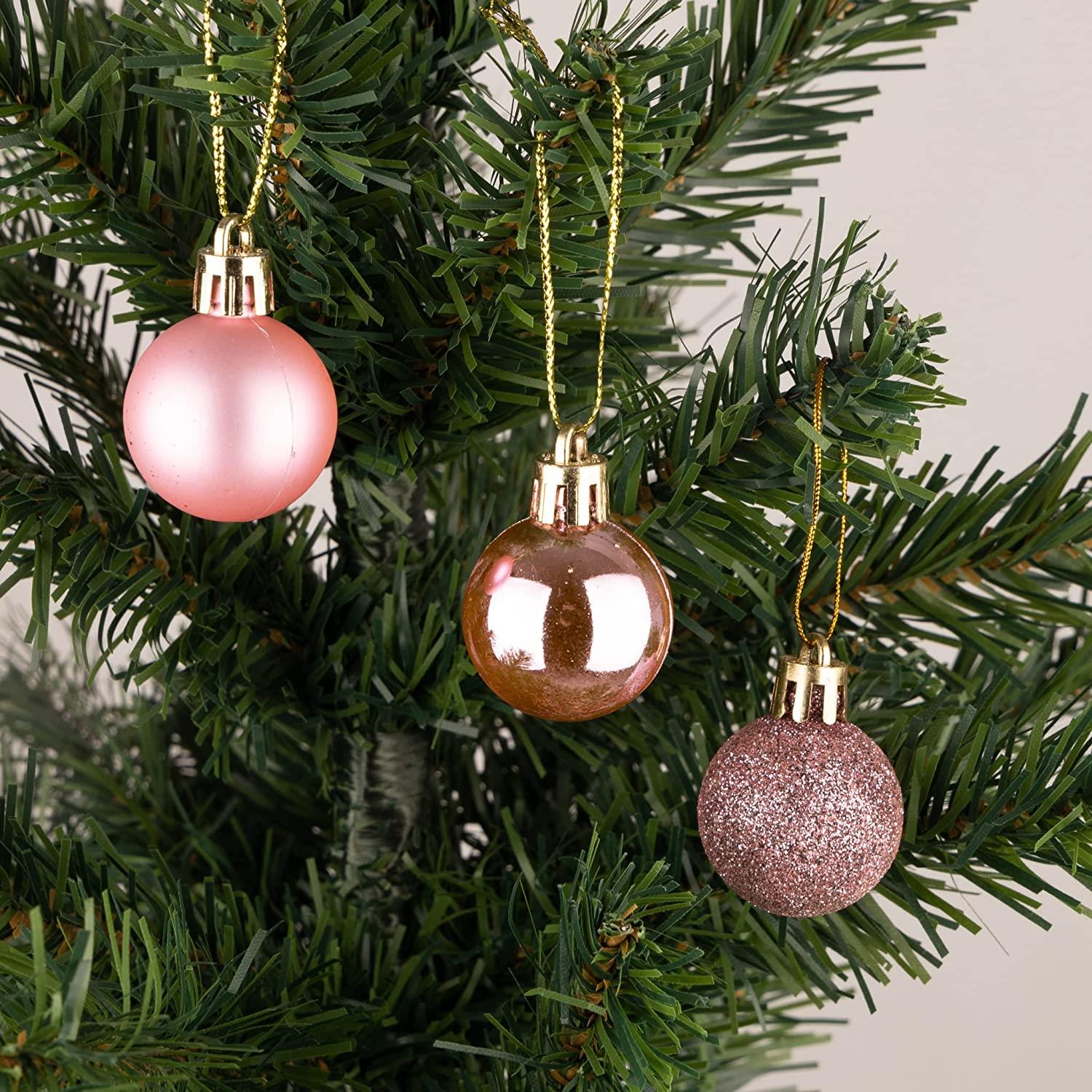 12X Christmas Baubles Hanging Decoration Pale Pink Ball Xmas Tree Ornament 30mm
