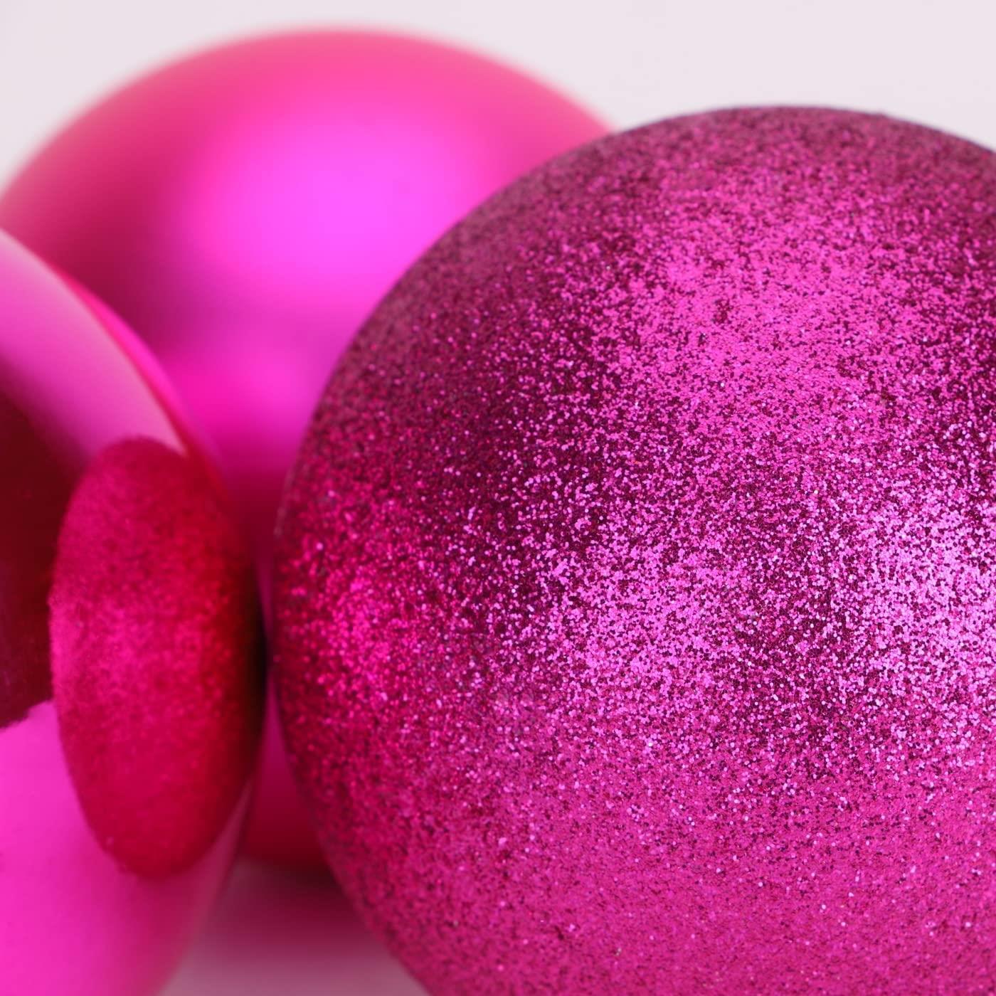 3pcs Christmas Baubles Tree Ornaments Pink Balls Xmas Hanging Decoration 15cm