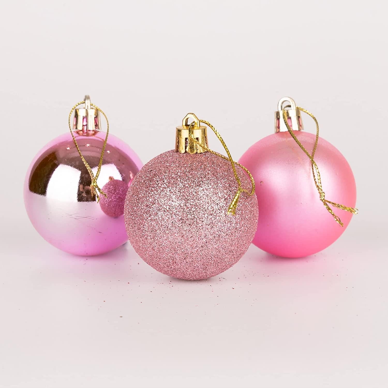 Baubles Pink 5Cm-9Pcs Set -Pvc Baubles Pink 5Cm-9Pcs Set -Pvc
