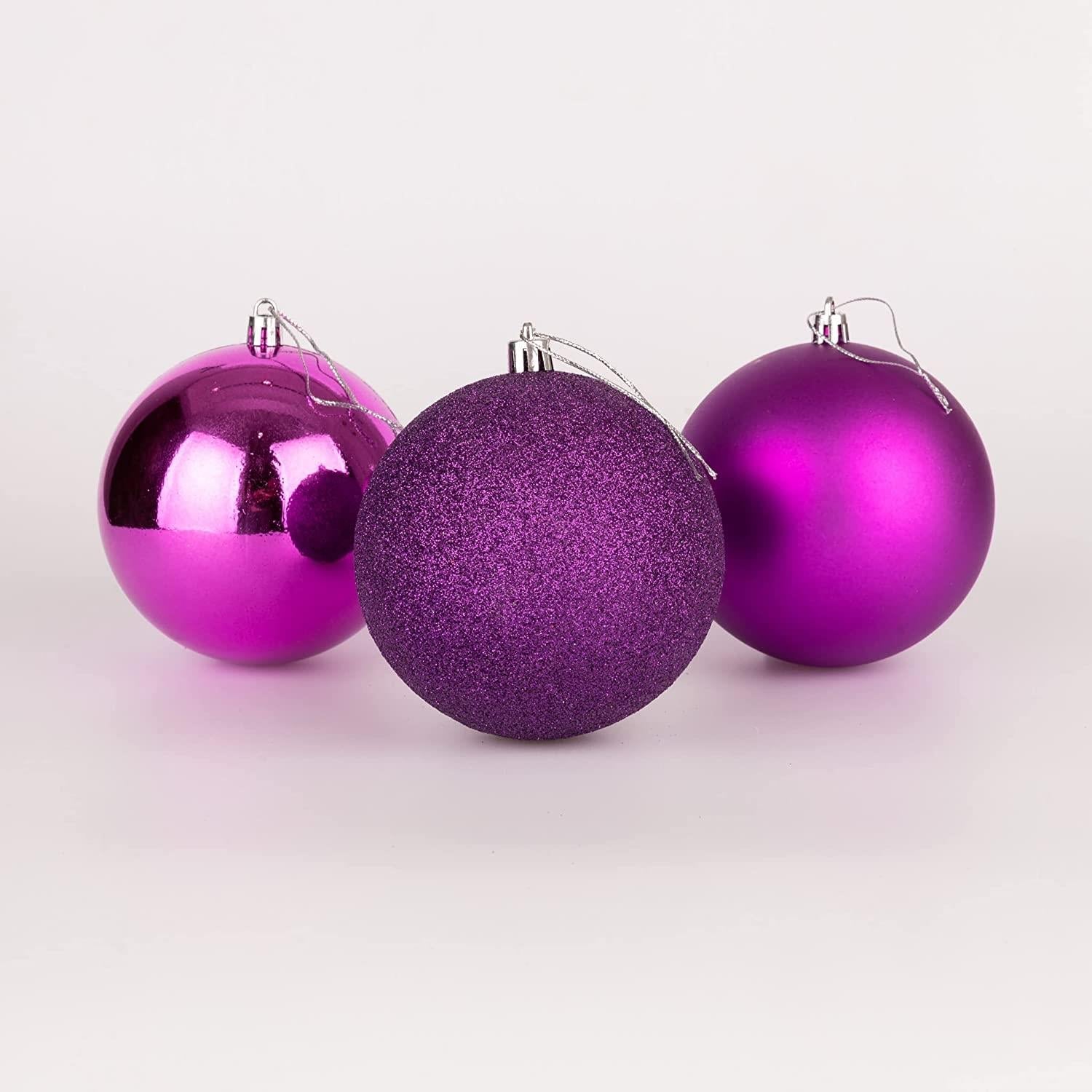 Baubles Purple  10Cm-3Pcs Set Baubles Purple  10Cm-3Pcs Set