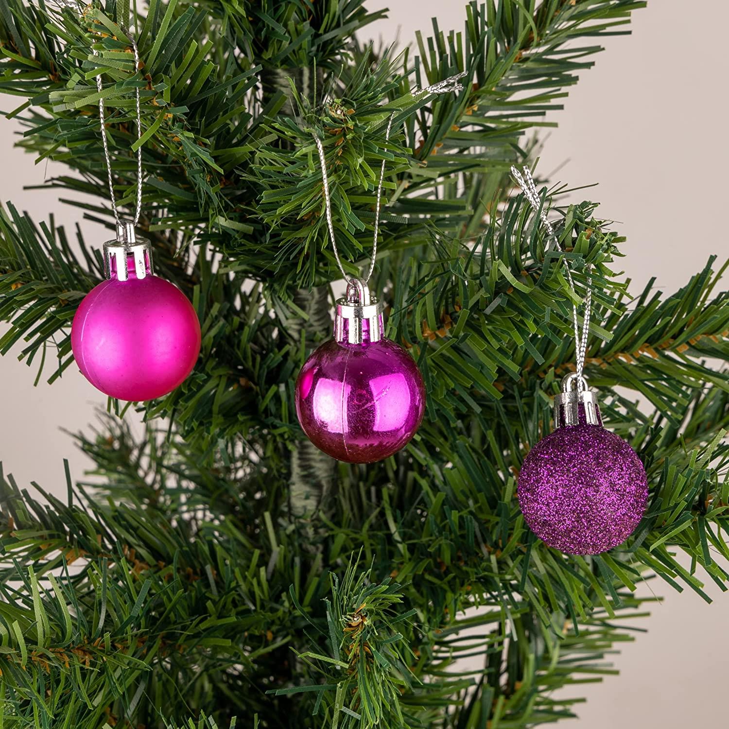 12pcs Christmas Baubles Tree Ornaments Purple Balls Xmas Hanging Decoration 30mm