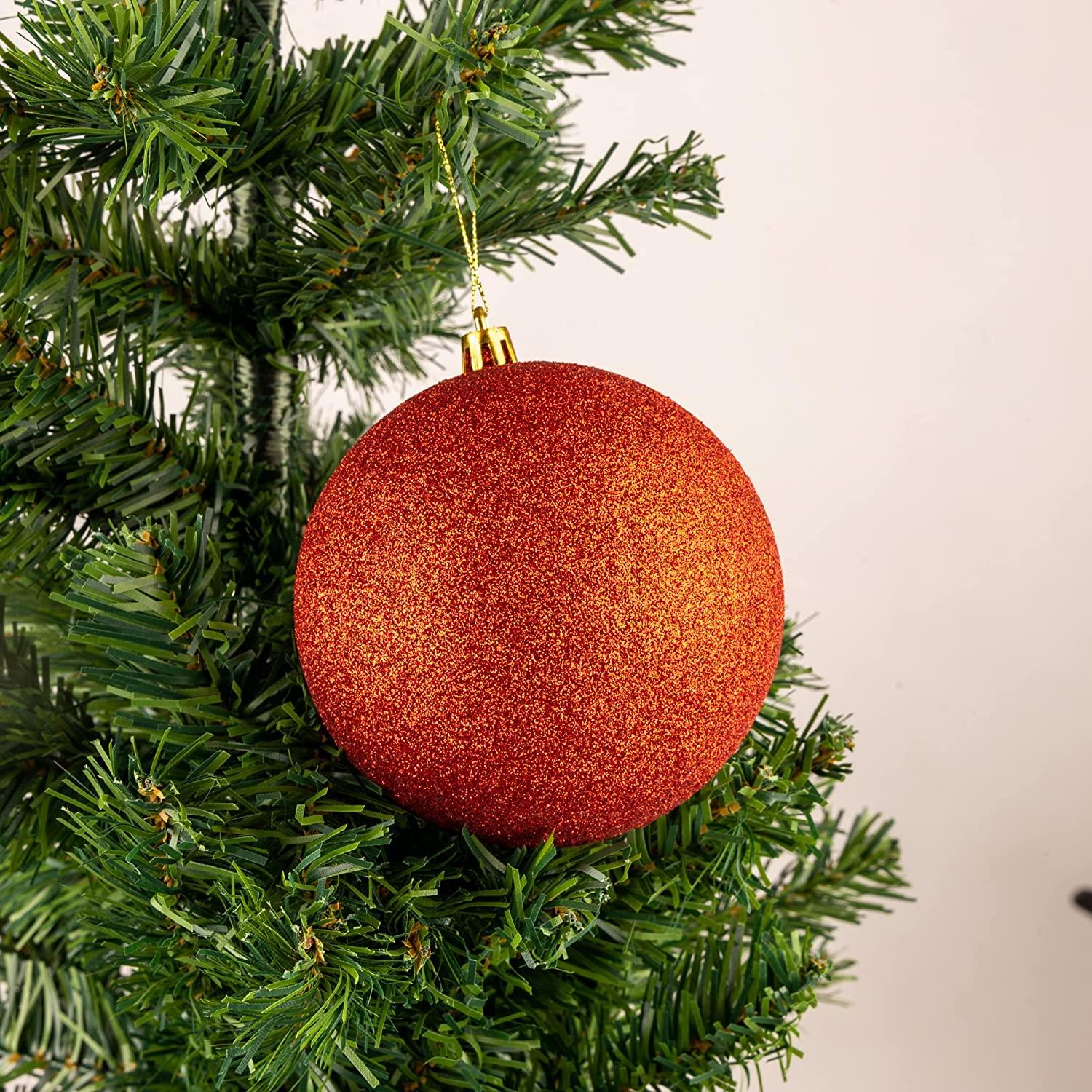 3pcs Christmas Baubles Tree Ornaments Red Balls Xmas Hanging Decorations 10cm