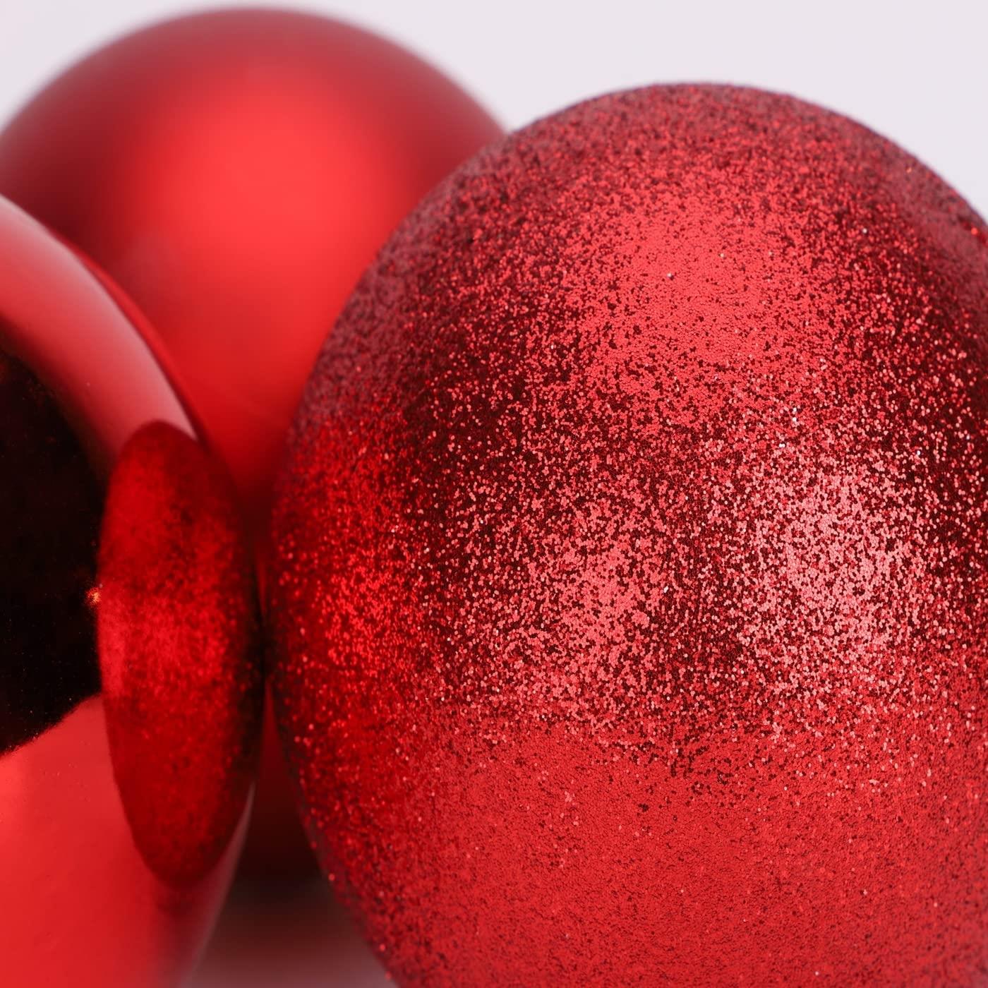 3pcs Christmas Baubles Tree Ornaments Red Balls Xmas Hanging Decoration 15cm