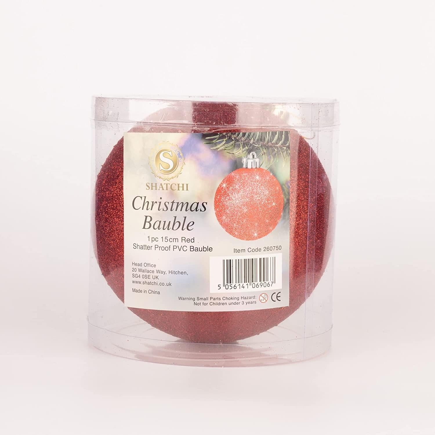 3pcs Christmas Baubles Tree Ornaments Red Balls Xmas Hanging Decoration 15cm