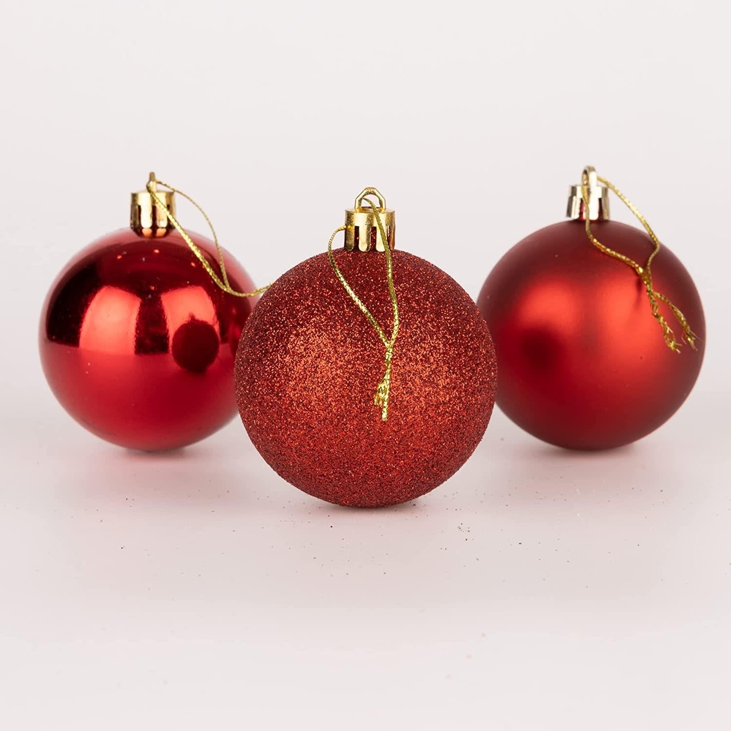 Baubles Red 6Cm-6Pcs Set -Pvc Baubles Red 6Cm-6Pcs Set -Pvc