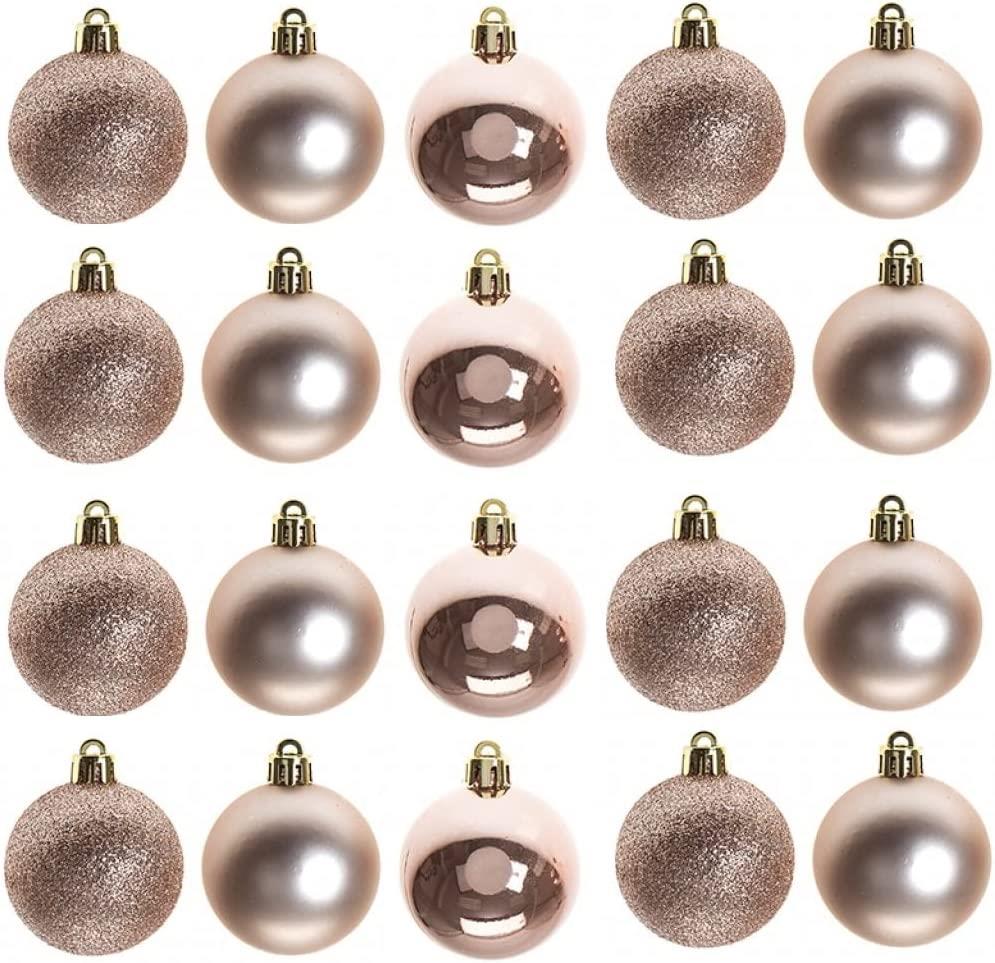 6X Christmas Baubles Tree Ornament Rose Gold Balls Xmas Hanging Decoration 60mm