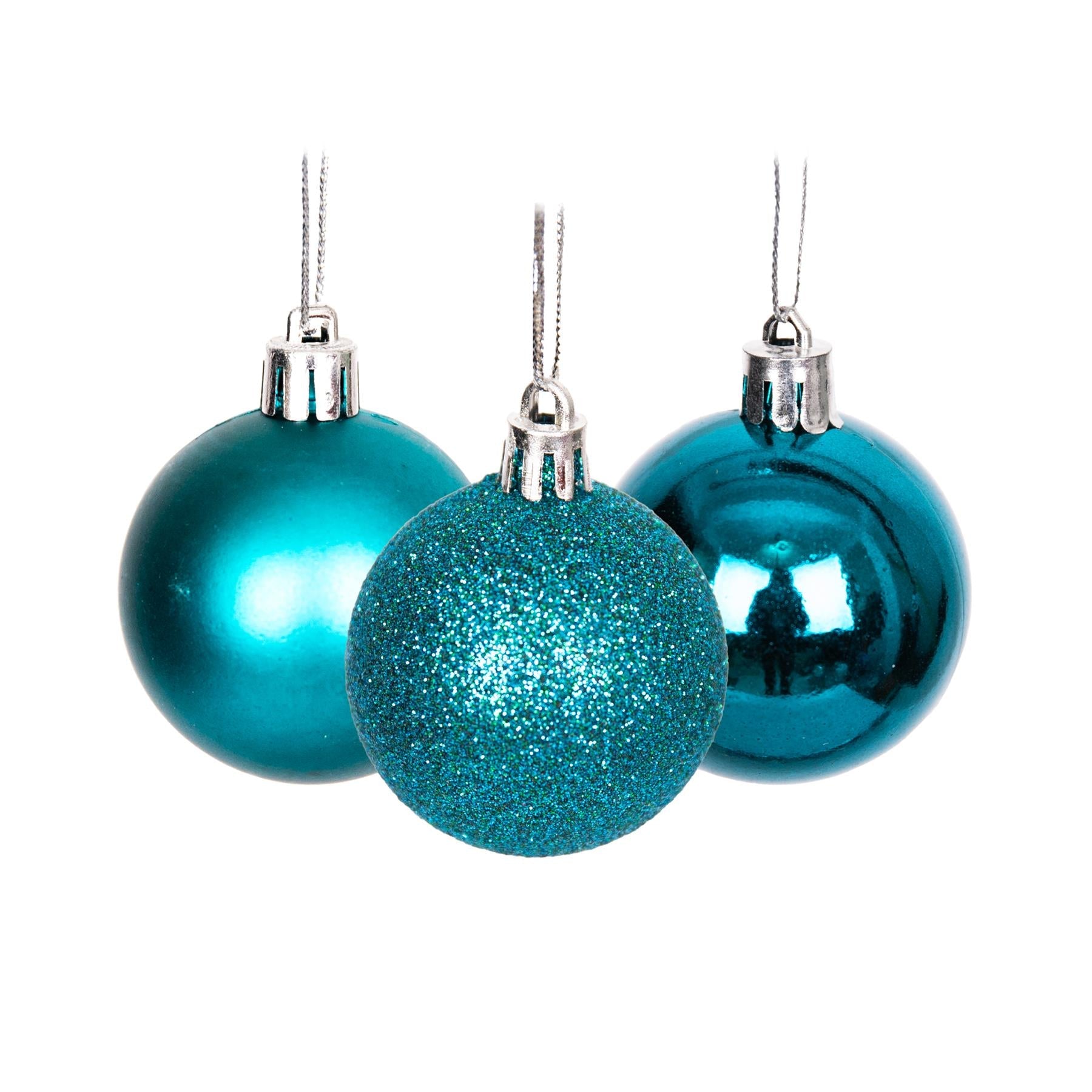 Baubles Teal Blue 5Cm-9Pcs Set -Pvc Baubles Teal Blue 5Cm-9Pcs Set -Pvc