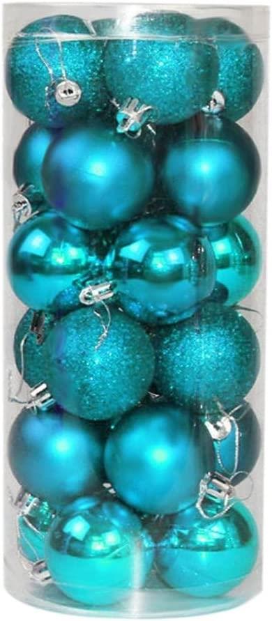 6X Christmas Baubles Tree Ornament Teal Blue Balls Xmas Hanging Decoration 60mm