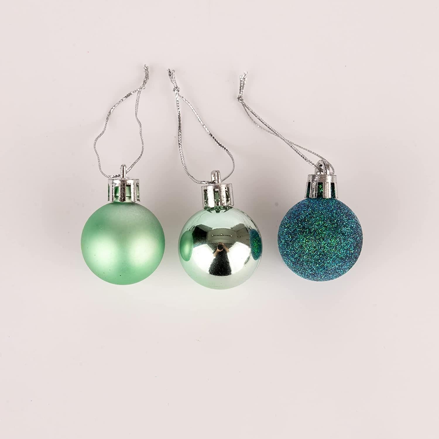 12X Christmas Baubles Hanging Decoration Turquoise Ball Xmas Tree Ornament 30mm