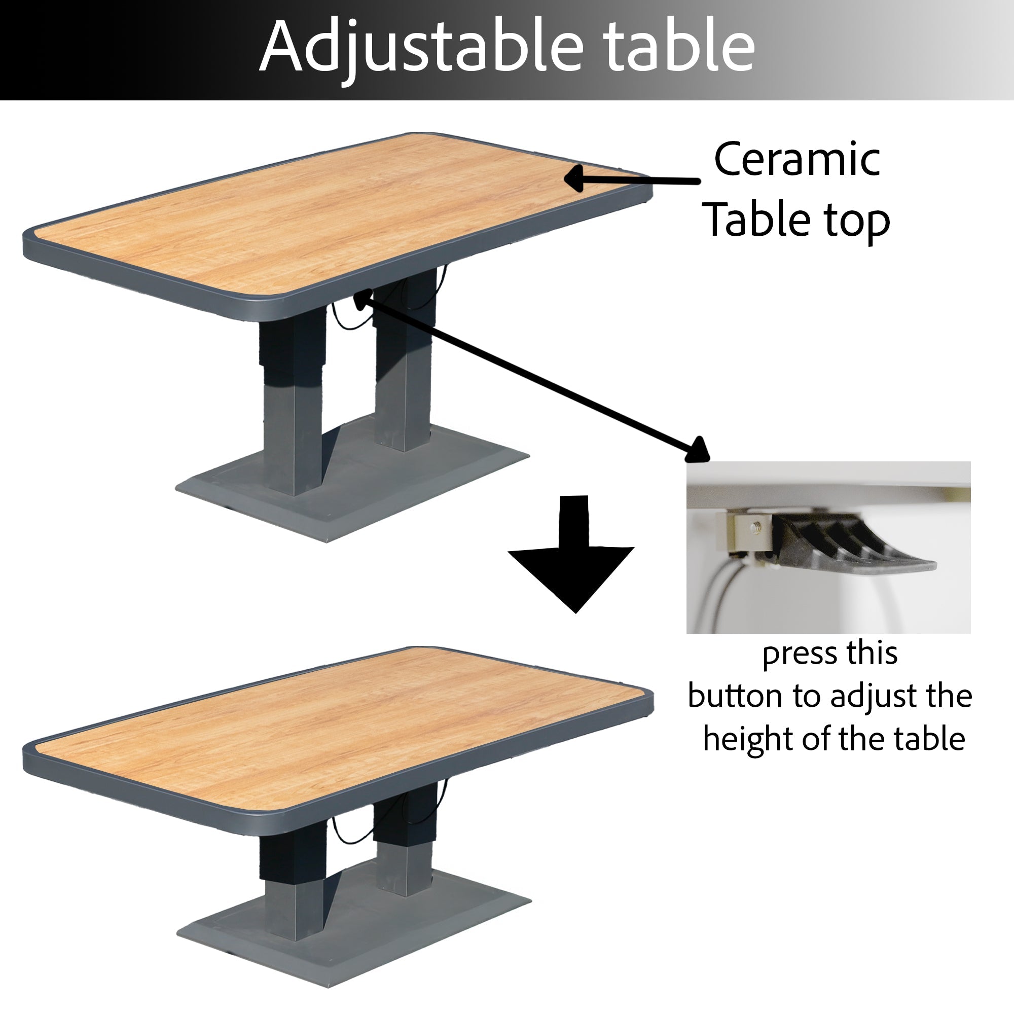 Cannes Grand 7 Seater Aluminium Sofa Lounge Set 5pcs with Adjustable Table