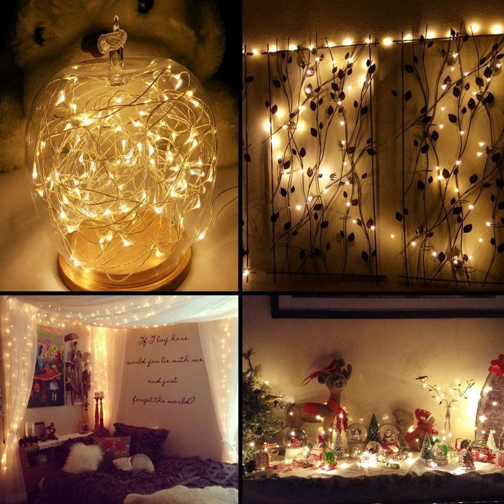 Christmas Fairy Lights 100LED Micro Rice Battery Operated Indoor Xmas Home Decor