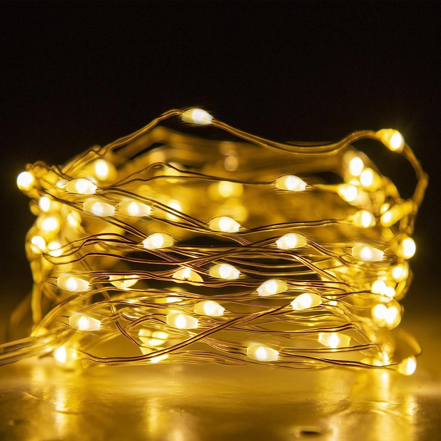 Christmas Fairy Lights 100LED Micro Rice Battery Operated Indoor Xmas Home Decor