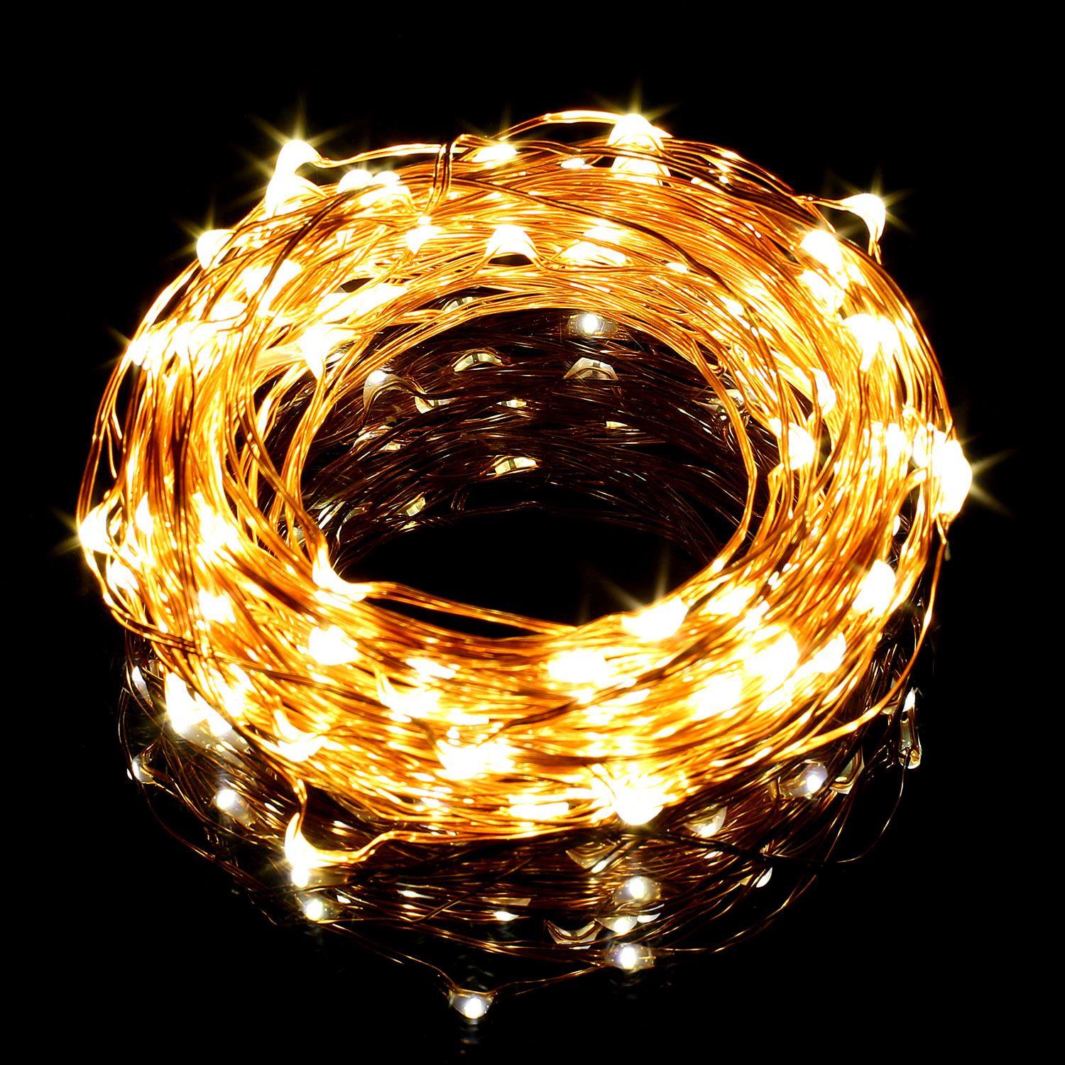Christmas Fairy Lights 100LED Micro Rice Battery Operated Indoor Xmas Home Decor