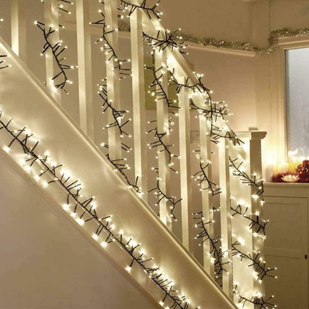Christmas Fairy Lights 720 LED Cluster Indoor Outdoor Tree Home Xmas Decoration