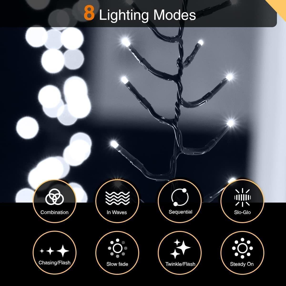 Christmas Fairy Lights 720 LED Cluster Indoor Outdoor Tree Home Xmas Decoration