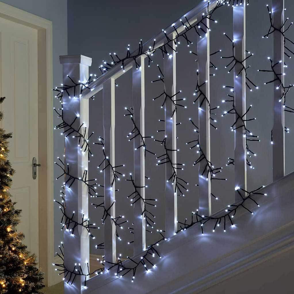 Christmas Fairy Lights 720 LED Cluster Indoor Outdoor Tree Home Xmas Decoration