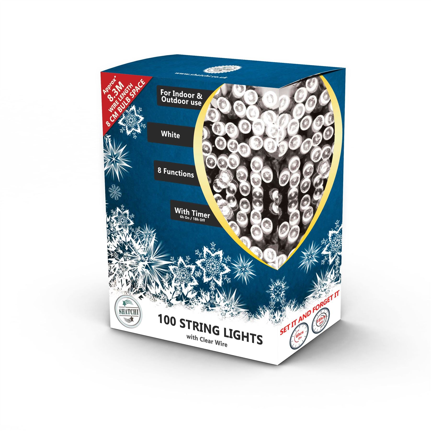 Christmas LED String 100 Fairy Light Main Plug in Outdoor Garden Xmas Home Decor