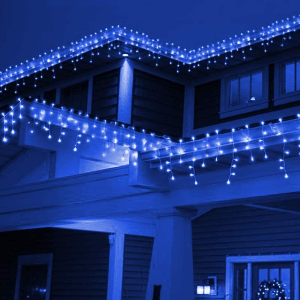 Christmas Lights 240 LED Icicle Waterfall Connectable Outdoor Xmas Home Decor