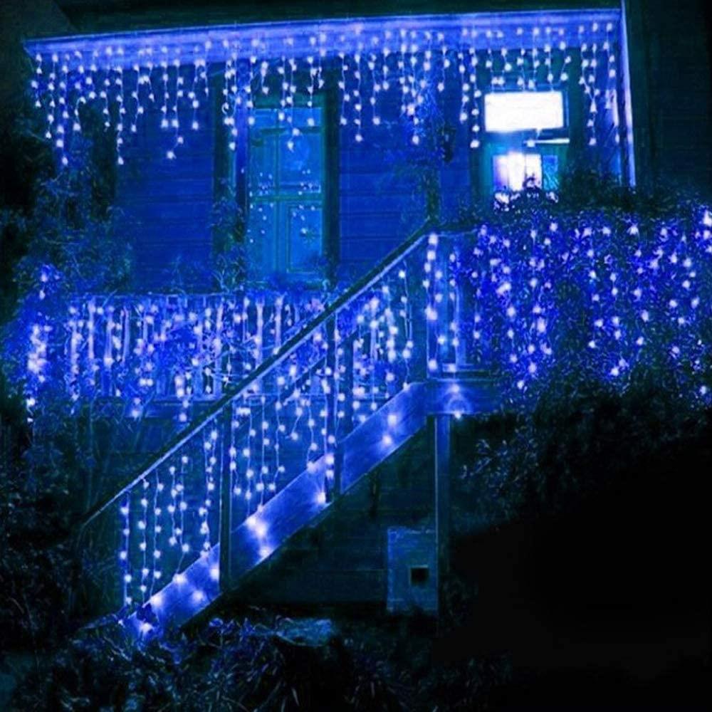 Christmas Lights 240 LED Icicle Waterfall Connectable Outdoor Xmas Home Decor