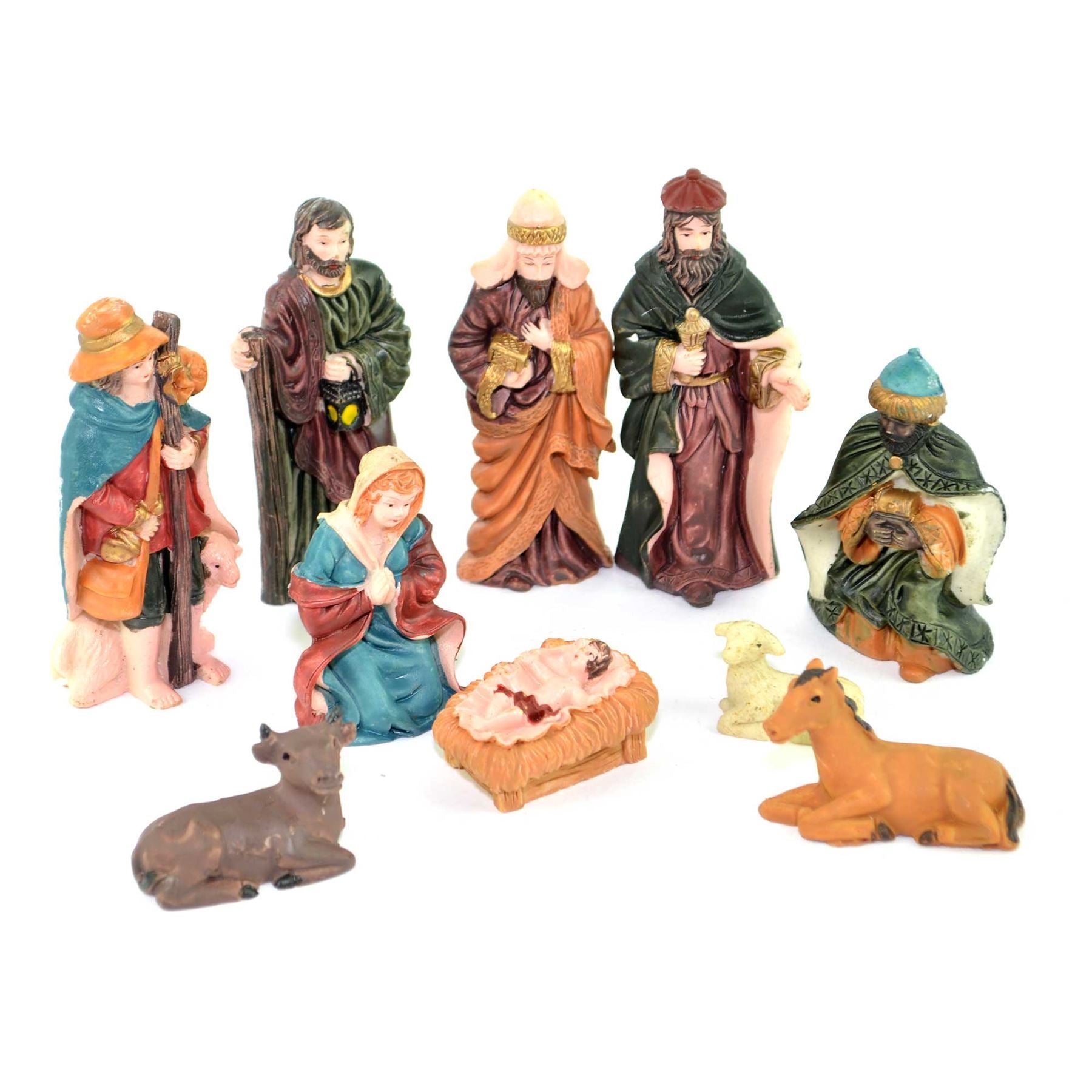 Christmas Nativity Scene Birth Jesus Christ Wooden Stable Figures Set XMAS Decor