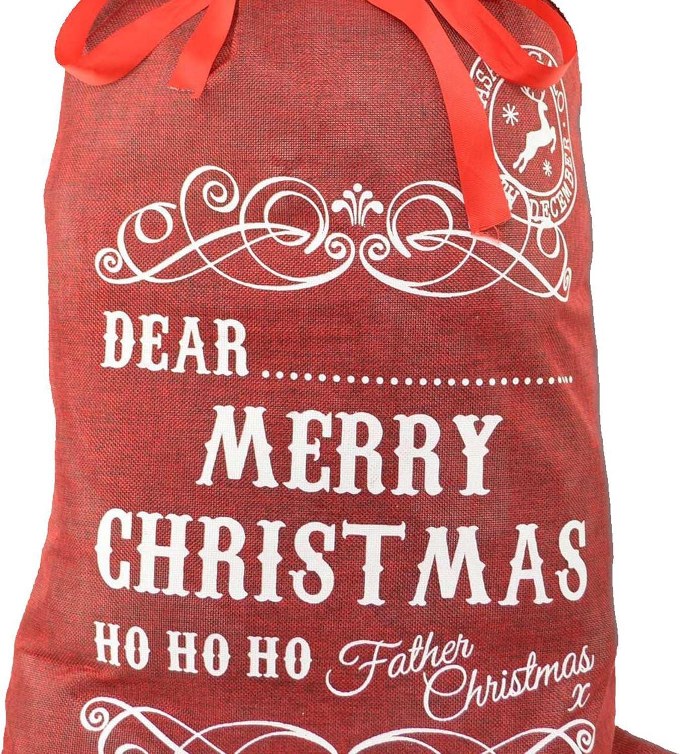 42cm Christmas Father Santa Sack Merry Christmas Red Stocking Present Gift Bag