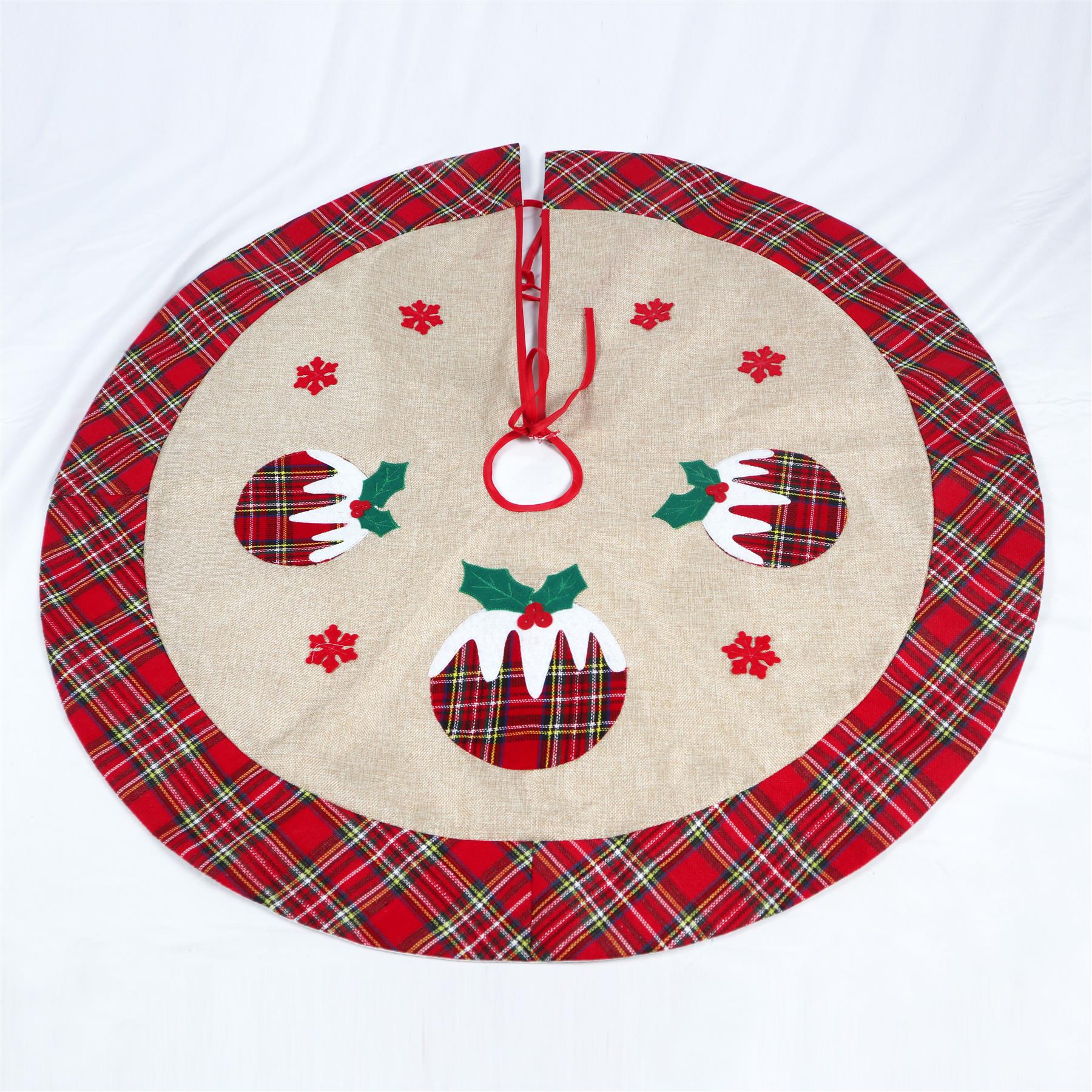 Printed Pattern Snowflake Tree Skirt Christmas Floor Mat Holiday Home Decoration