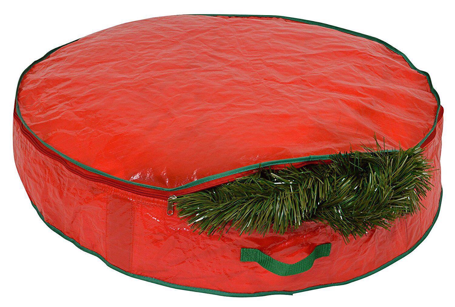 Christmas Wreath Garland Storage Bags Zippered 60cm Waterproof Durable Container