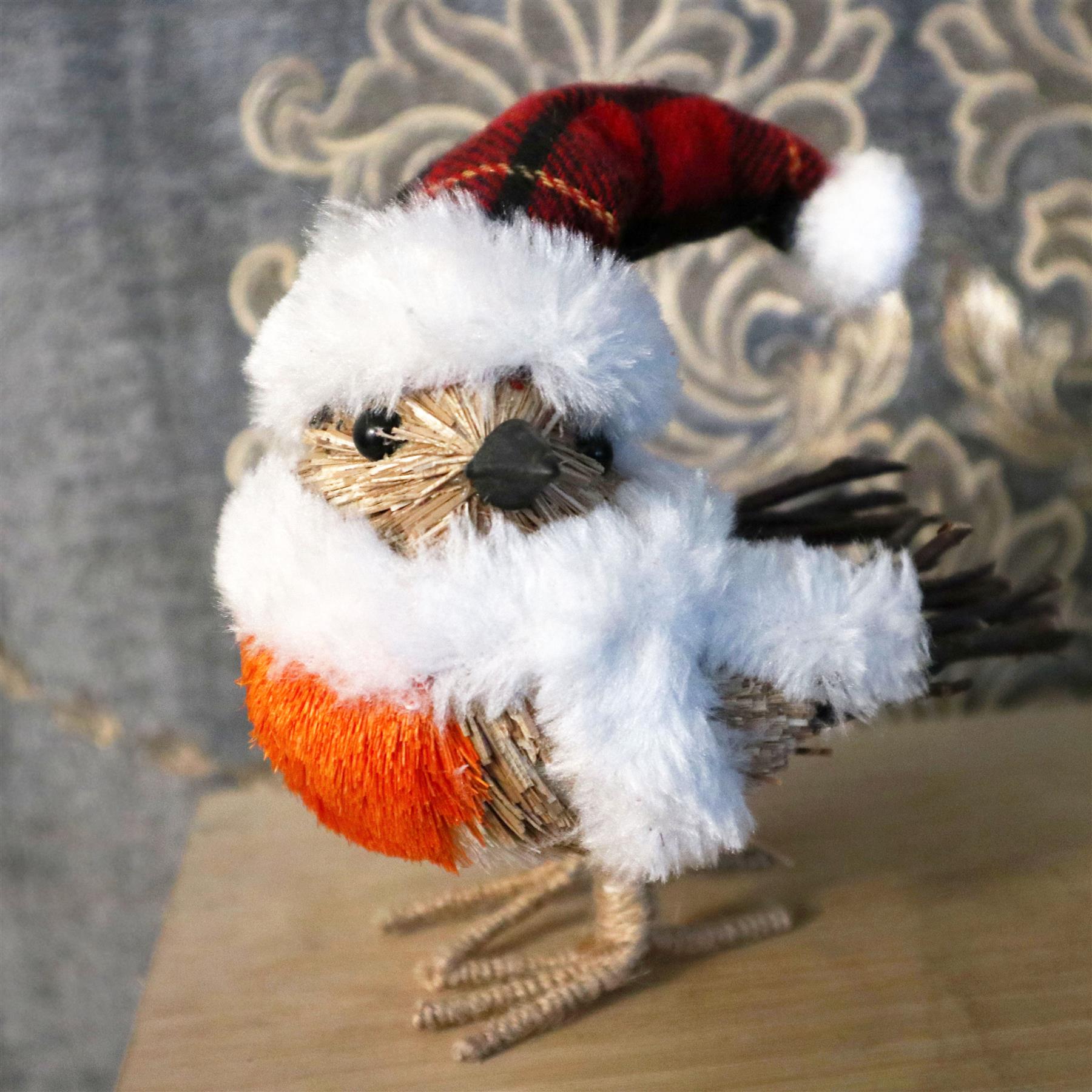 Christmas Small Bird Figurine Showpieces Xmas Home Office Art Table Decorations