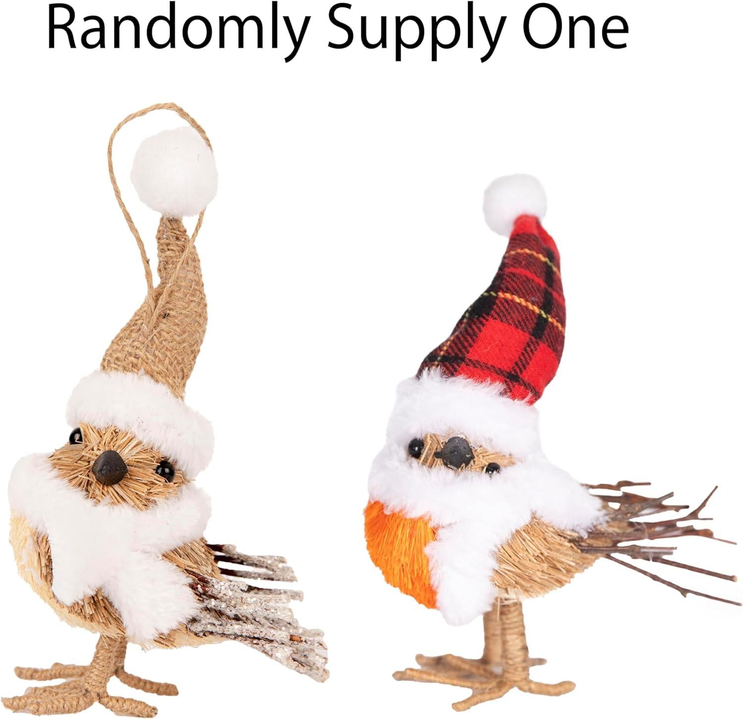 Christmas Small Bird Figurine Showpieces Xmas Home Office Art Table Decorations